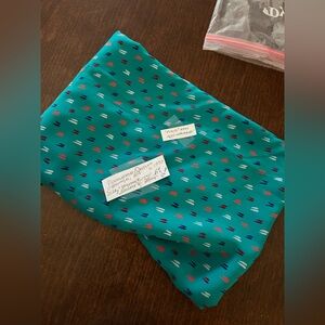 Vintage Pendleton Teal Patterned fabric with Multicolor Dash Print